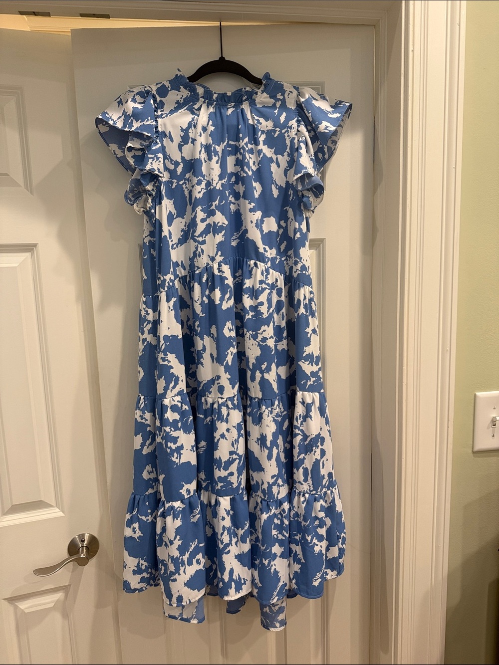Pinch Blue and White Floral Tiered Midi Dress